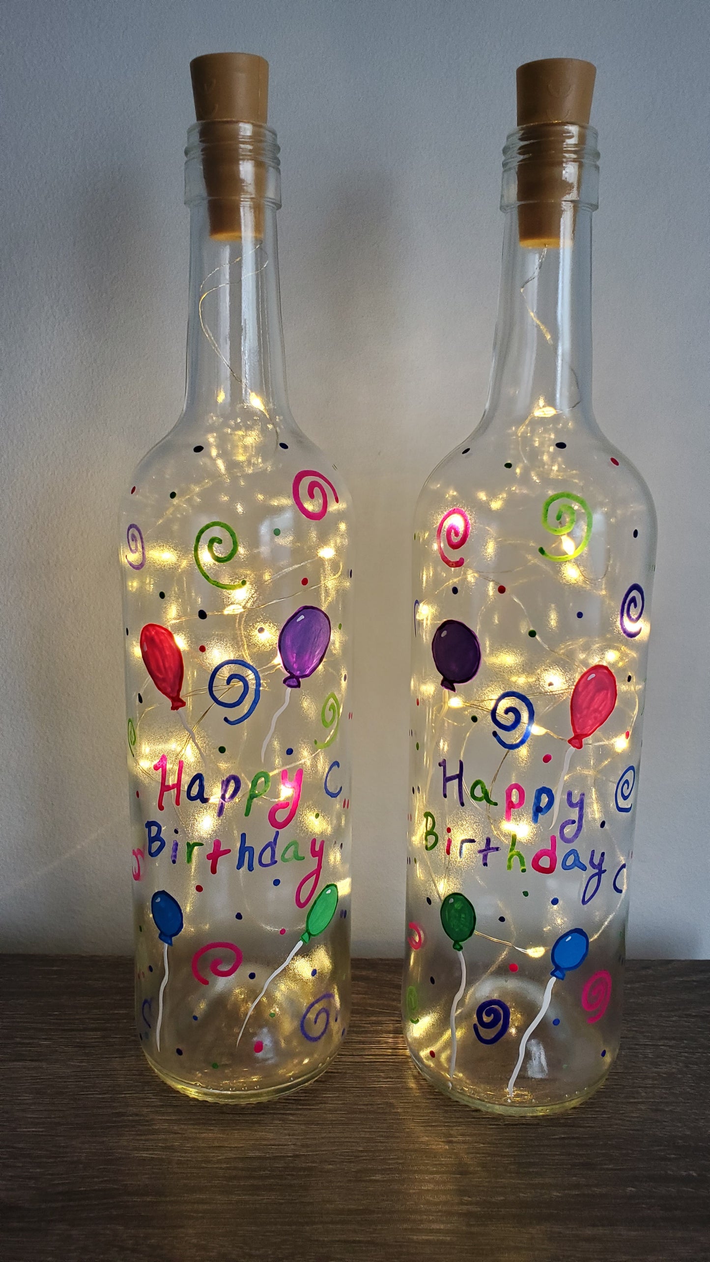 Birthday Lighted Wine Bottle