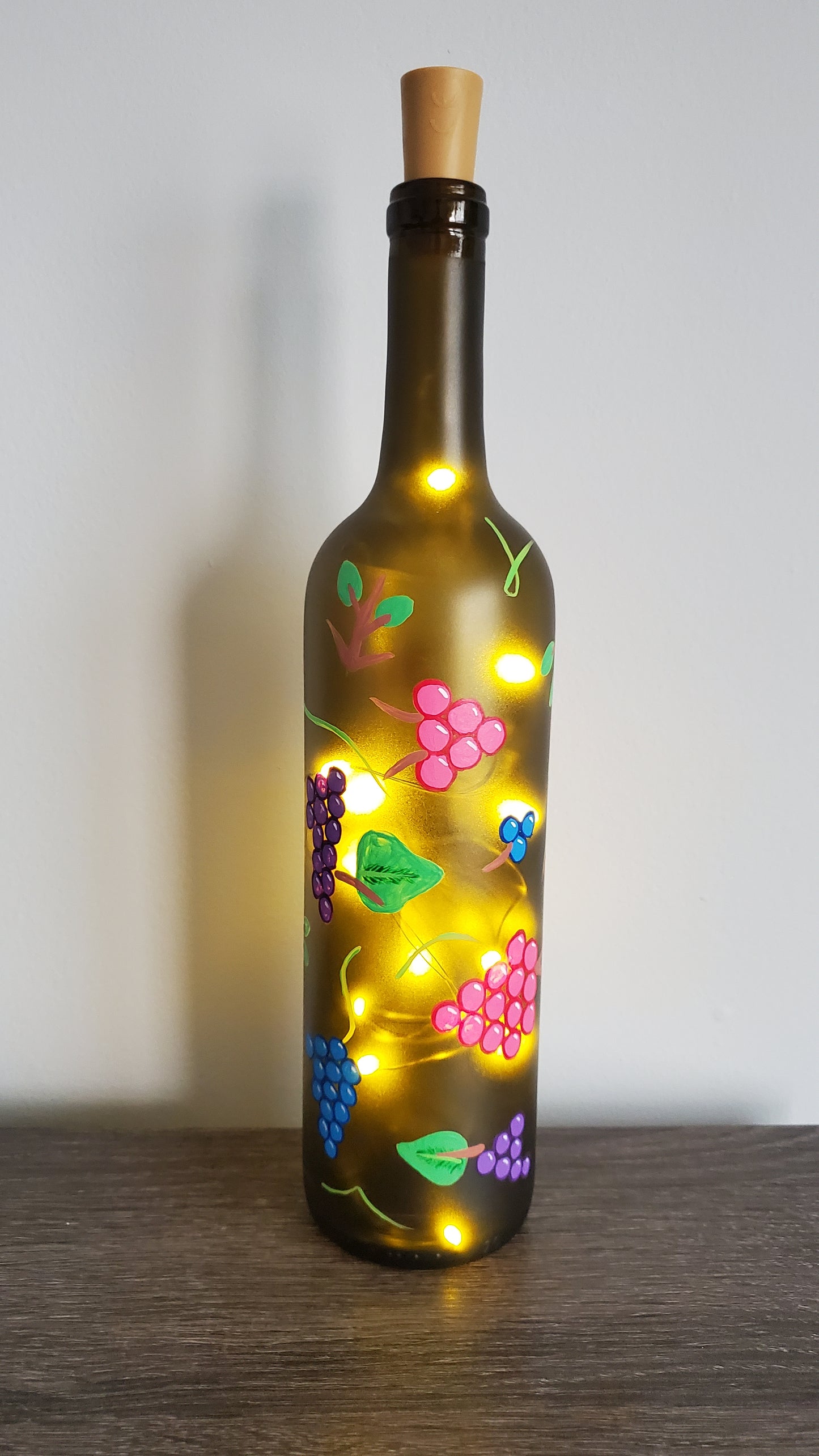 Grape (Multi Colored) Lighted Wine Bottle