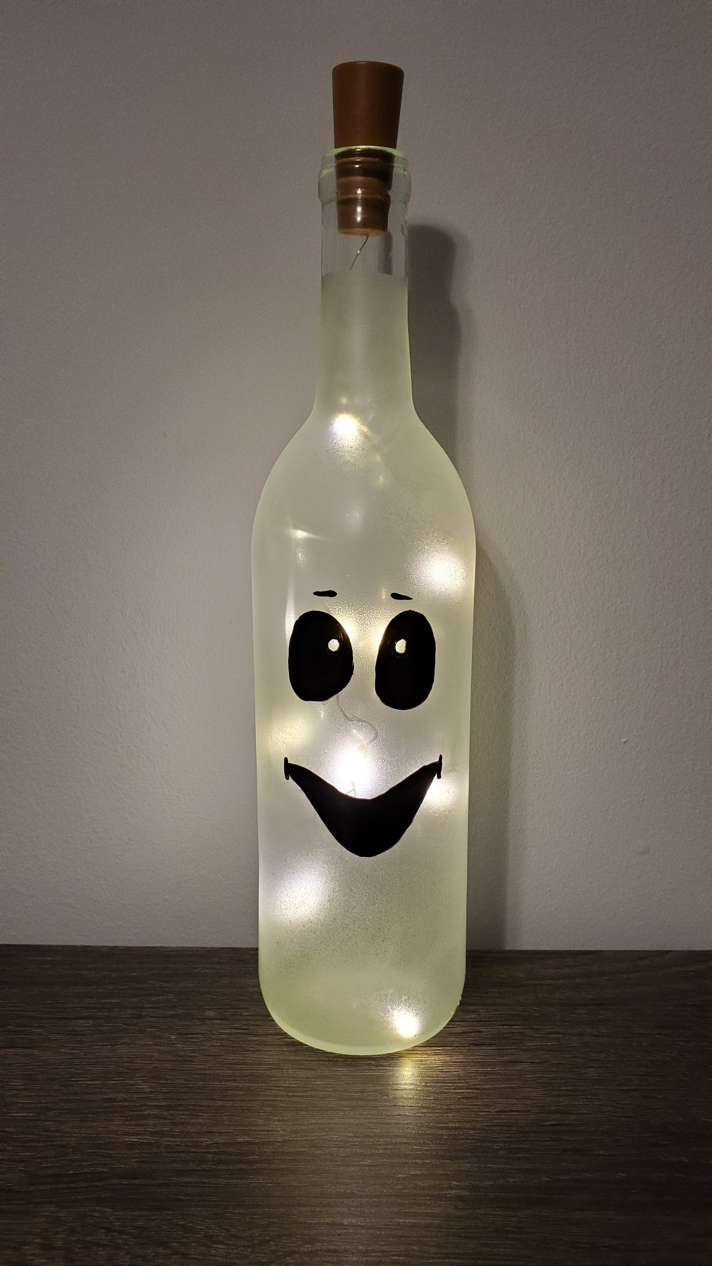 Ghost Lighted Wine Bottle