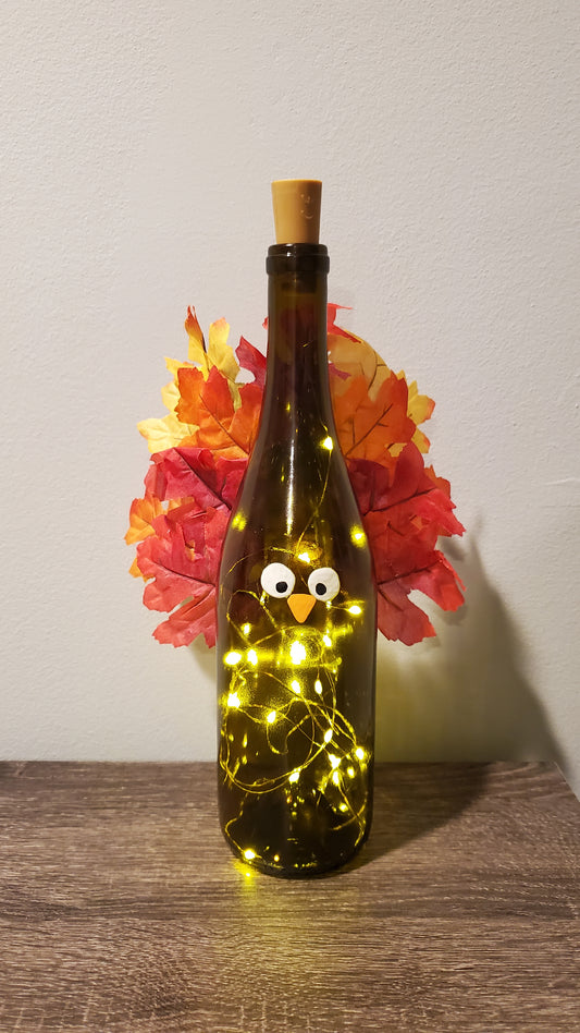 Turkey Lighted Wine Bottle