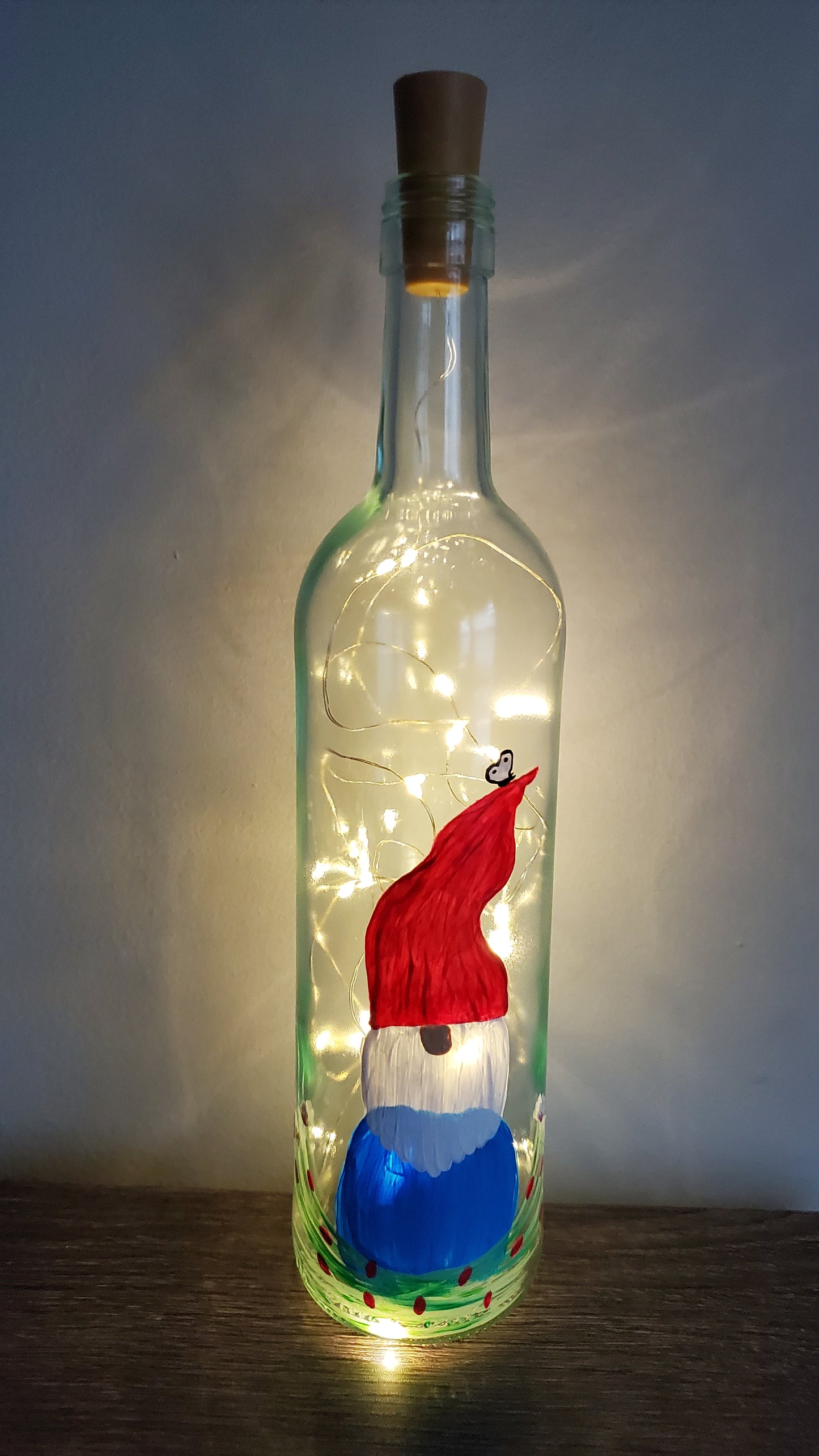 Gnome Lighted Wine Bottle