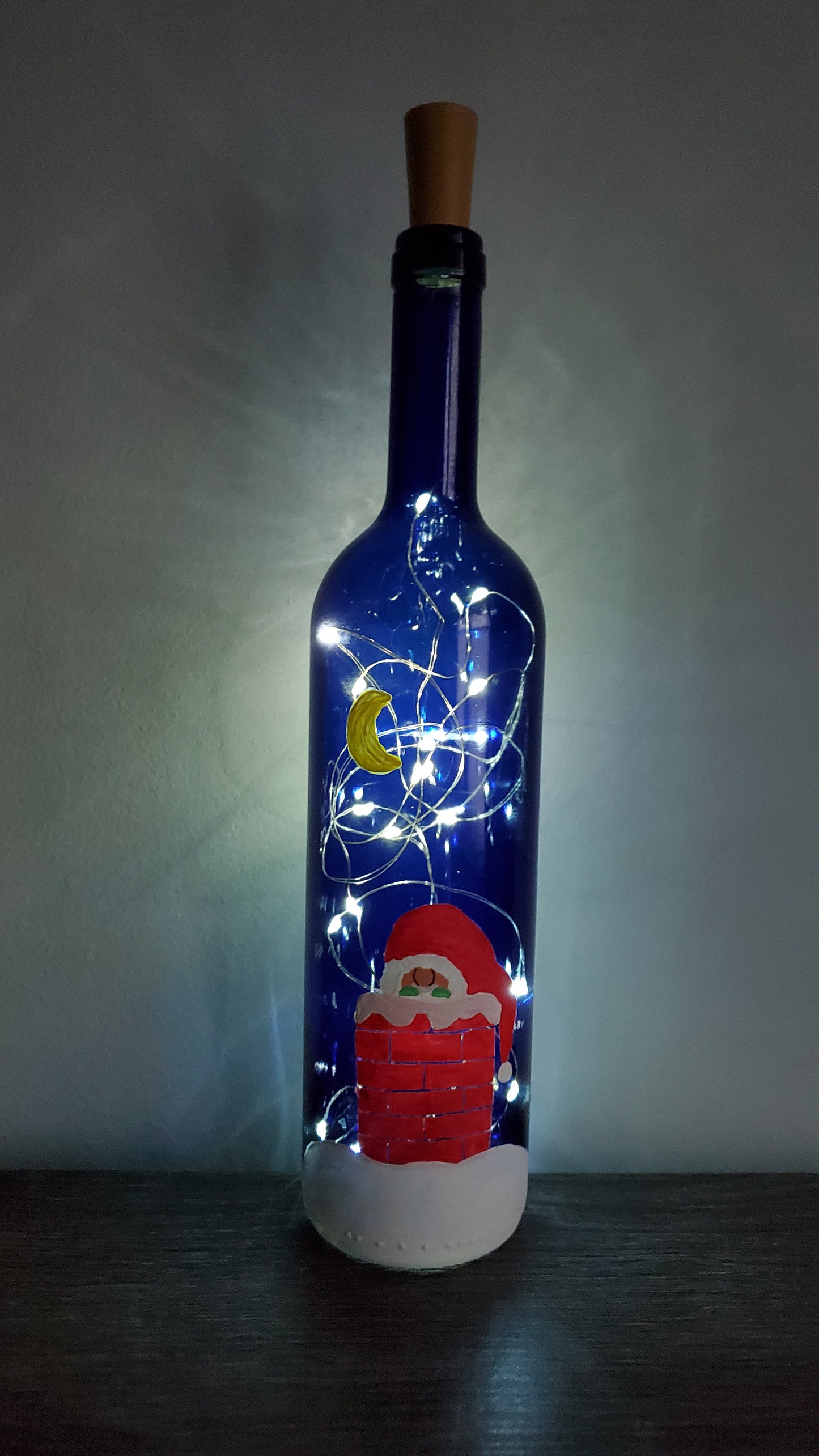 Santa Gnome Lighted Wine Bottle