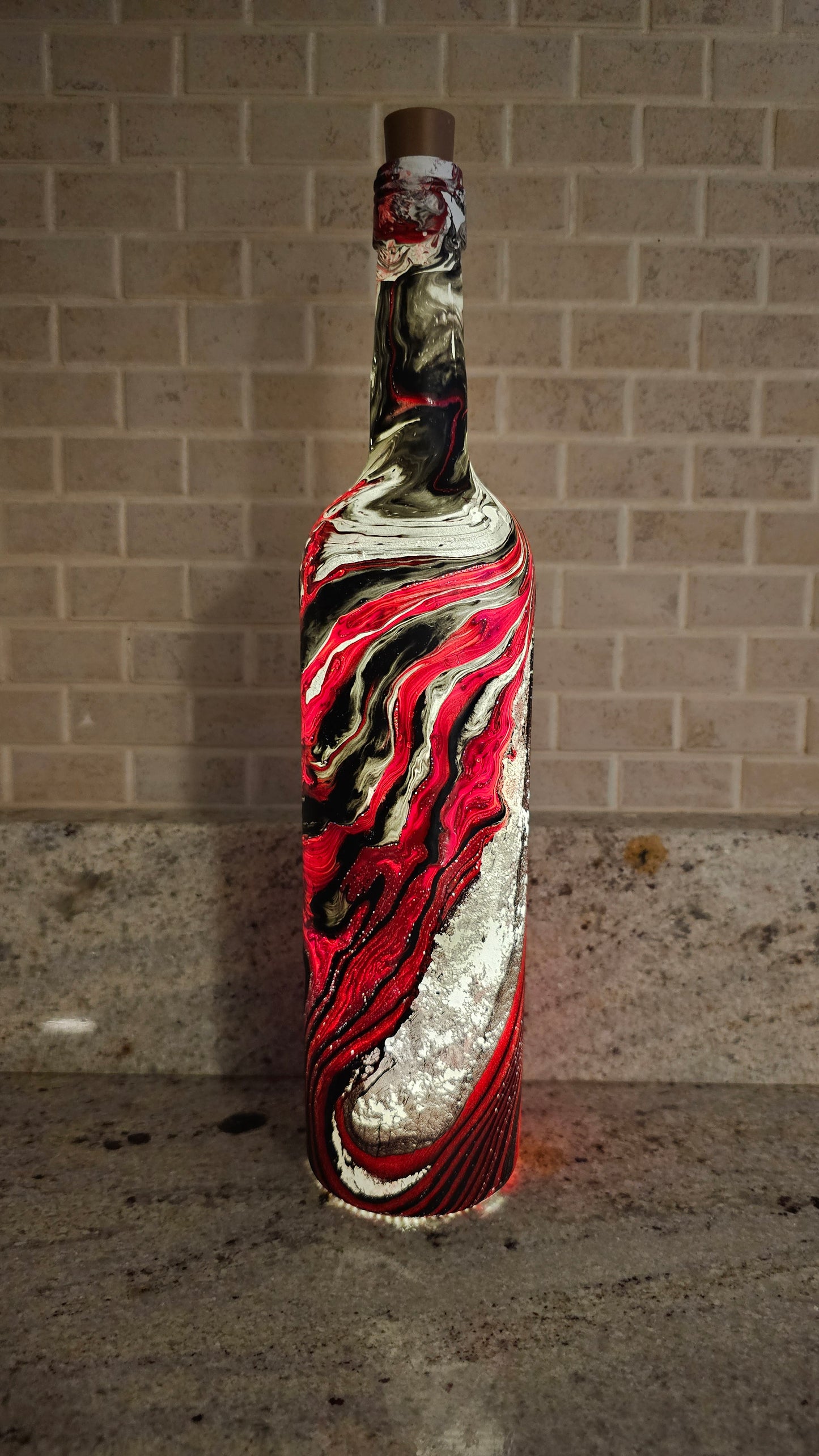 Marble Lighted Bottle