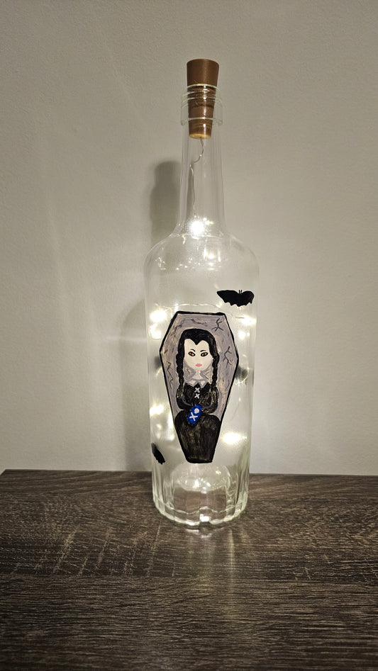 Wednesday Addams Lighted Wine Bottle