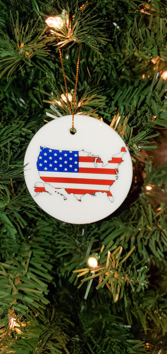 US States Map Ornament