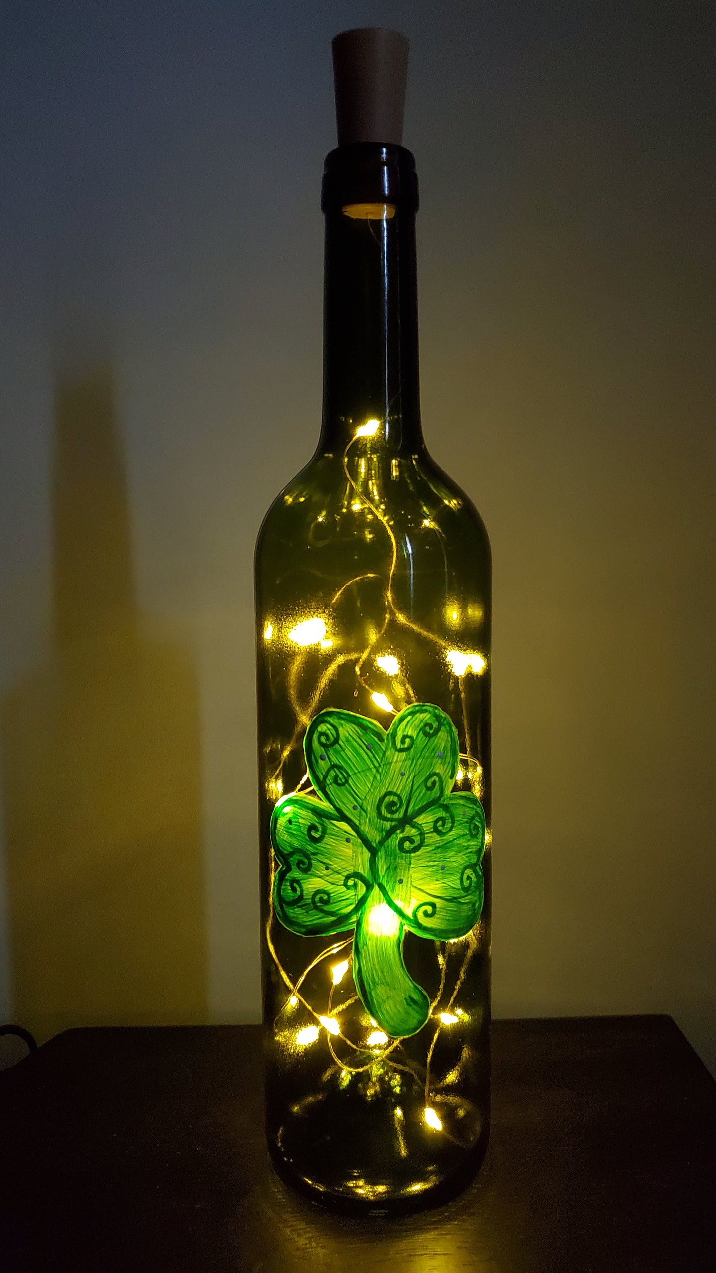 Shamrock lighted Bottle