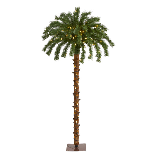 4' Artificial Lighted Christmas Palm Tree